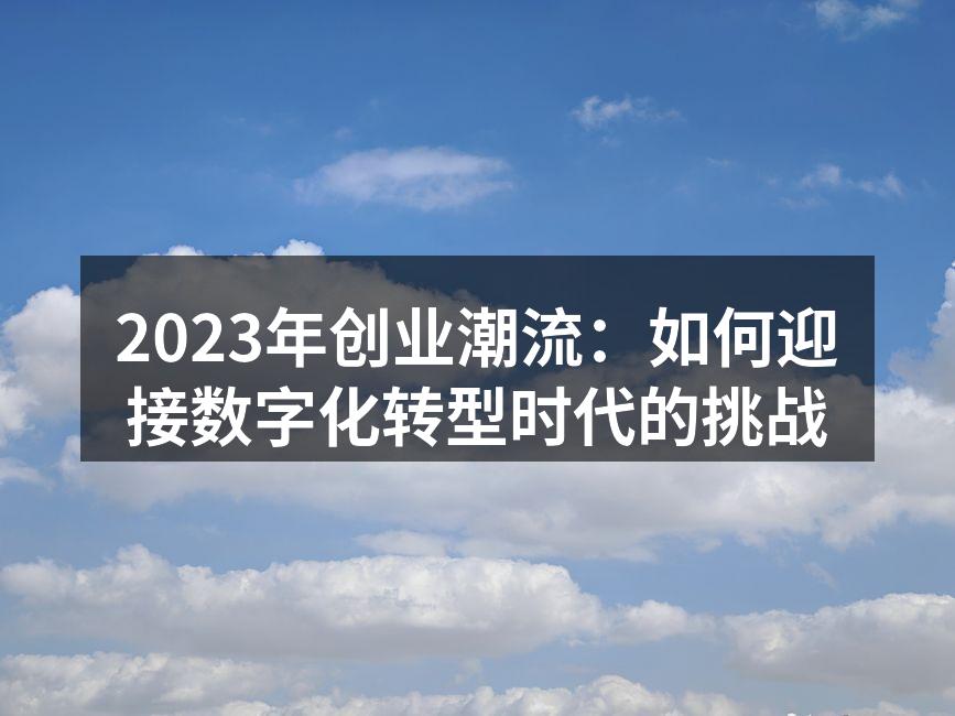 2023年创业潮流：如何迎接数字化转型时代的挑战